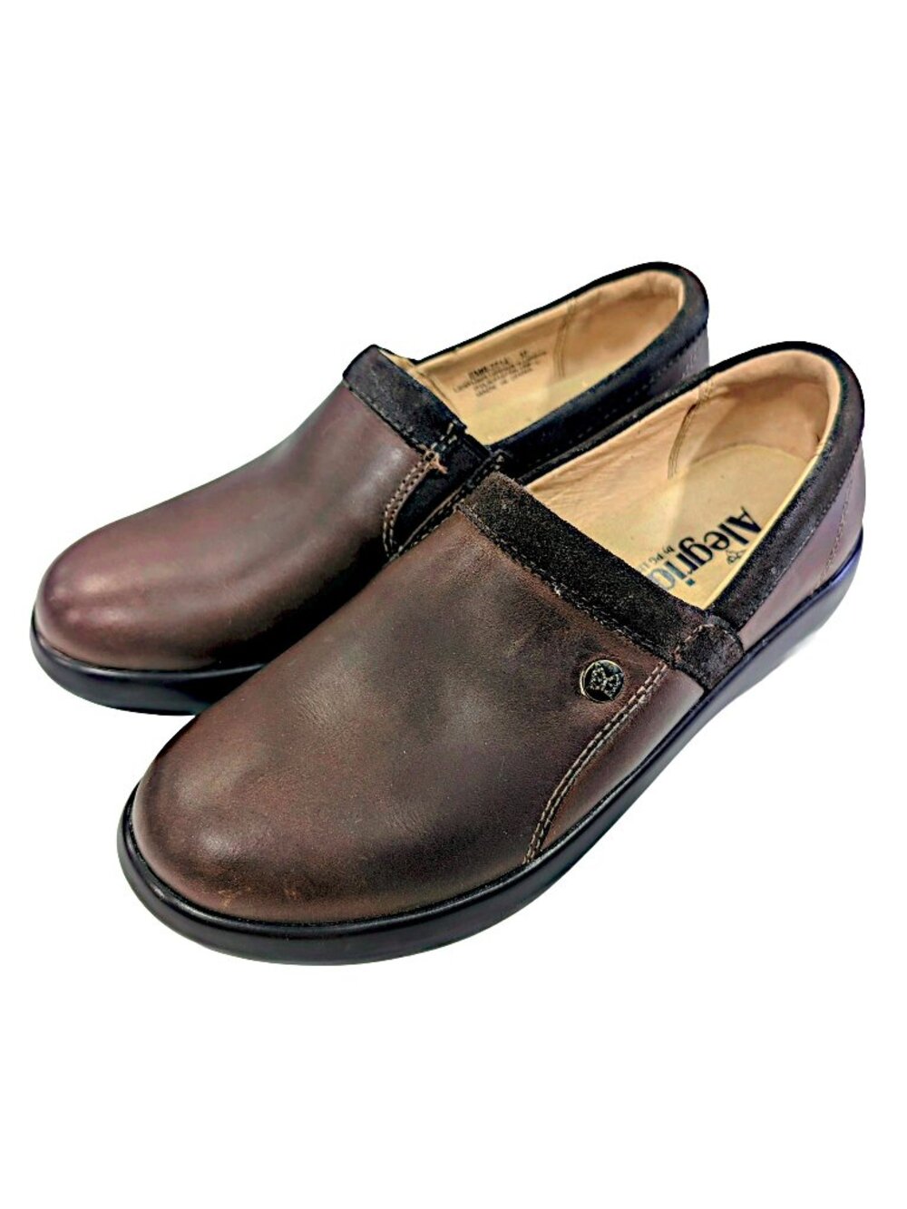 Alegria Women's Emery Brown Leather Comfort Clog Shoe EU 37 US 7 - 7.5